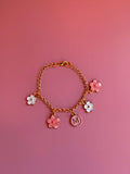 Flower Initial Charm Bracelet